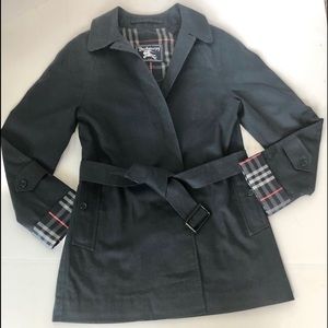 BURBERRY Navy Button and Belted Trench Coat